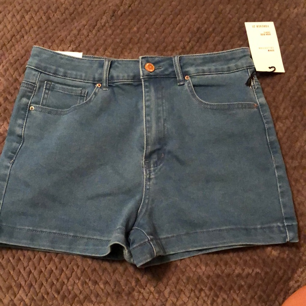 High waisted denim shorts